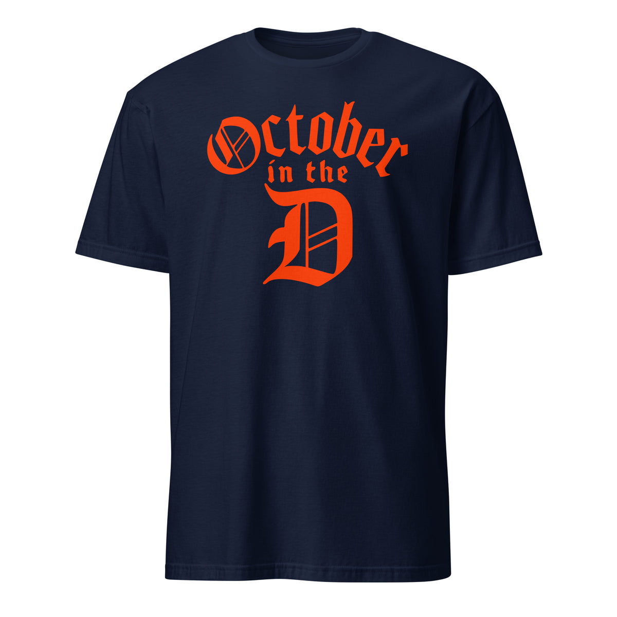 Red October Detroit Tigers baseball unisex t-shirt in navy — postseason fan graphic tee by BallerTee
