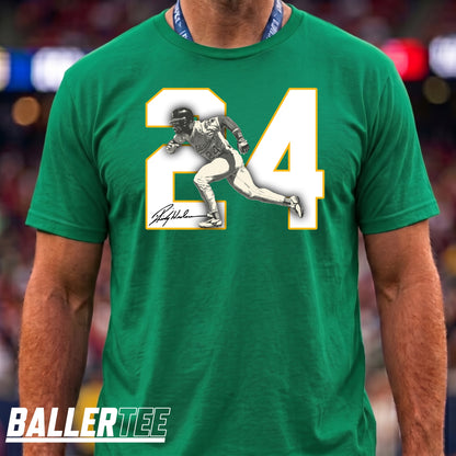 Rickey Henderson #24 Oakland Athletics Baseball Graphic T-Shirt
