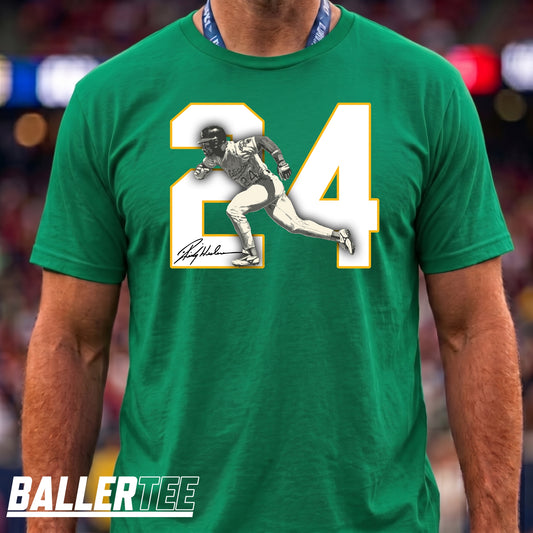 Rickey Henderson #24 Oakland Athletics Baseball Graphic T-Shirt