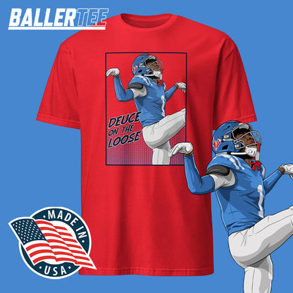 Deuce On The Loose Ole Miss Football T-Shirt for Deuce Alexander fans, product mockup
