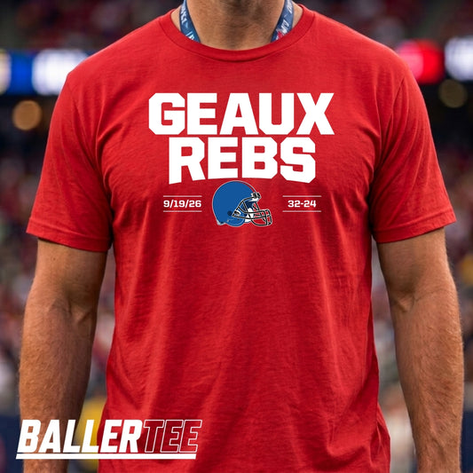 Ole Miss Football Geaux Rebs graphic T-shirt for Rebels fans
