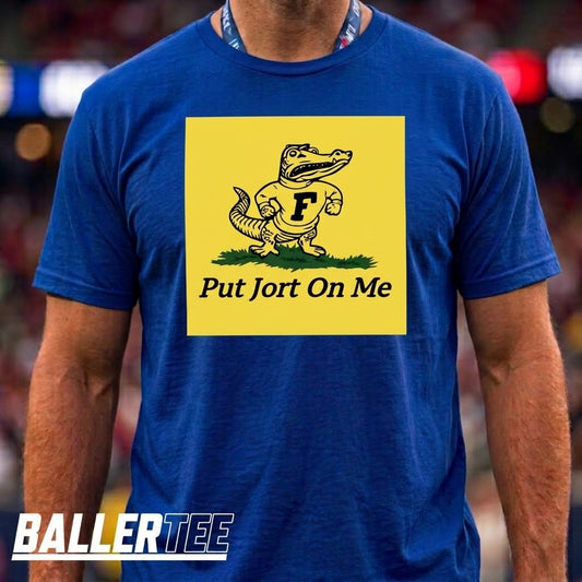 Put Jort On Me Florida Gators T-shirt in royal blue