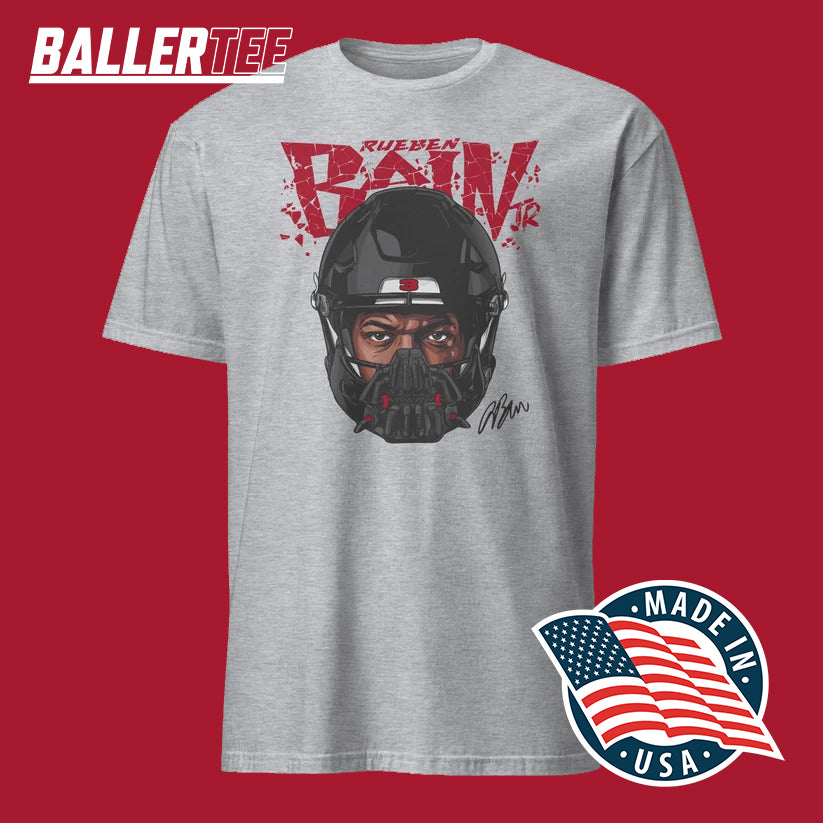 Rueben Bain Jr. mask graphic Tampa Bay football T-shirt.