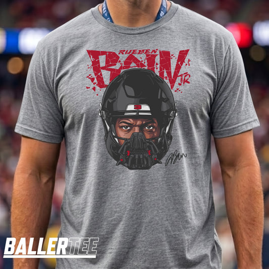 Rueben Bain Jr. mask graphic Tampa Bay football T-shirt.