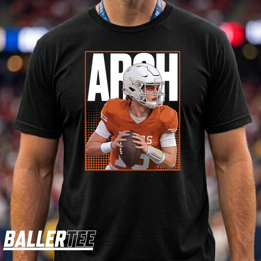 Texas Football Arch Manning Art Graphic T-Shirt – Arch Manning Fan Tee
