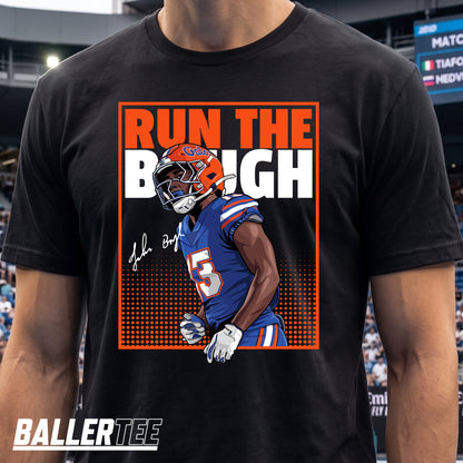 Run The Baugh Graphic Football T-Shirt in Black – Jadan Baugh Florida Gators Fan Tee
