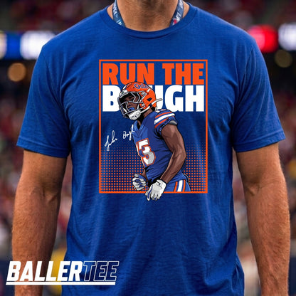 Run The Baugh Graphic Football T-Shirt in Royal Blue – Jadan Baugh Florida Gators Fan Tee
