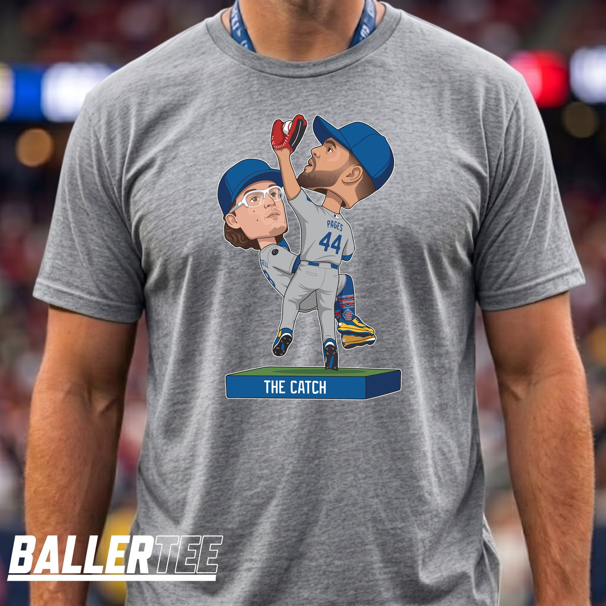 Andy Pages Kiké Hernández The Catch Bobblehead Los Angeles Dodgers Baseball T-Shirt