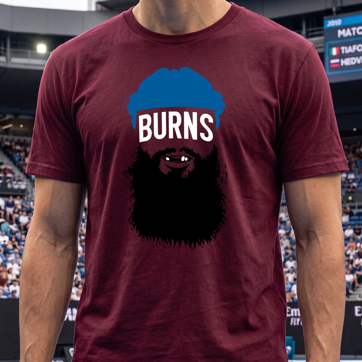 Burns Colorado hockey graphic unisex t-shirt in maroon by BallerTee