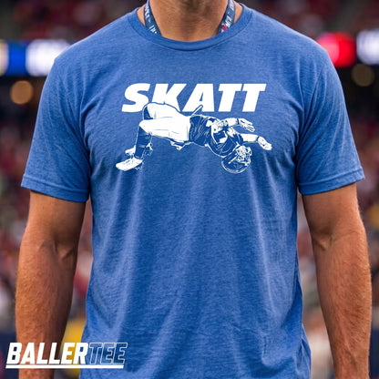 Cam Skattebo New York Giants SKATT Flip T-Shirt – Heather Royal colorway, BallerTee