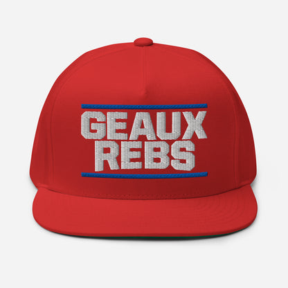 Ole Miss Football Geaux Rebs flat bill snapback hat for Rebels fans