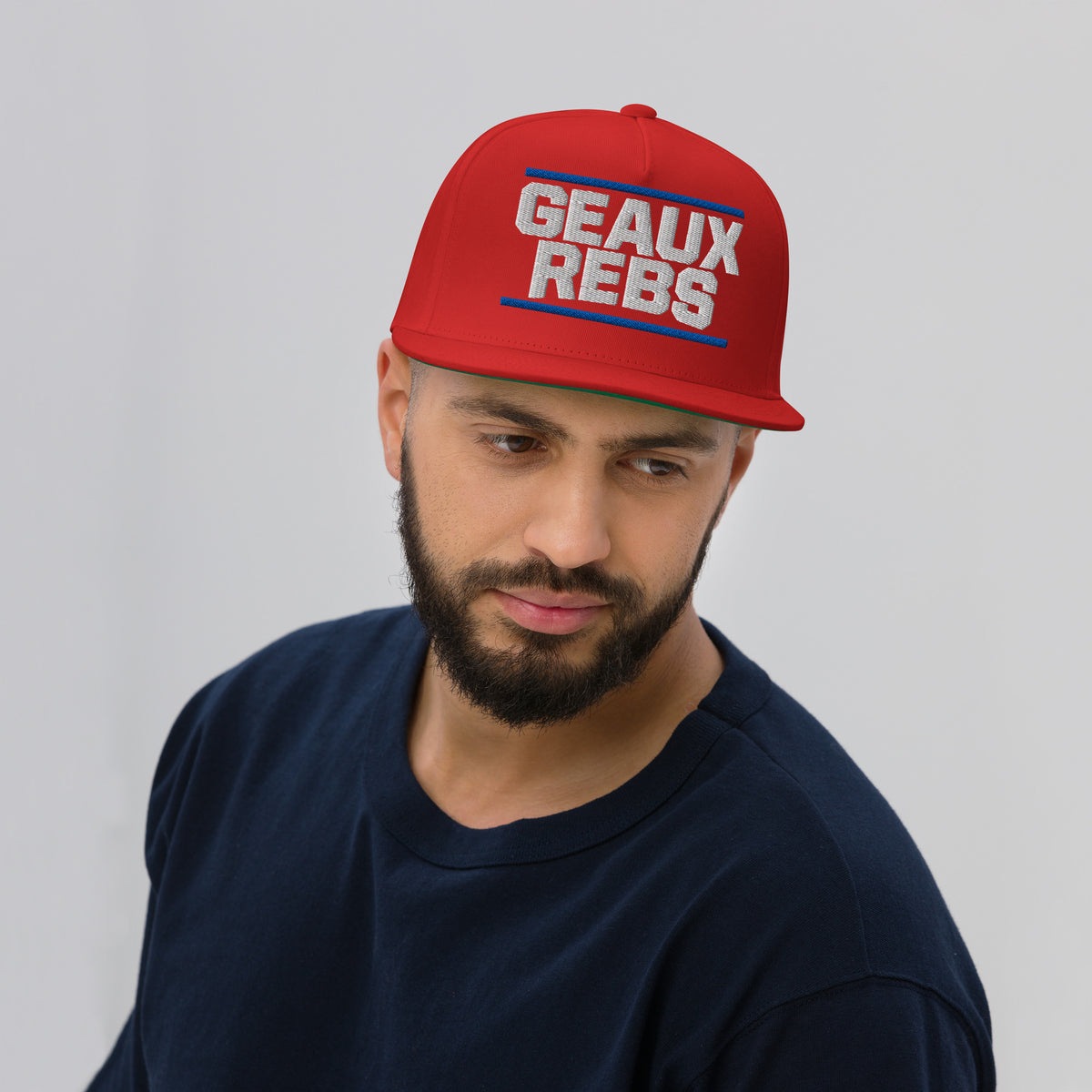 Ole Miss Football Geaux Rebs flat bill snapback hat for Rebels fans
