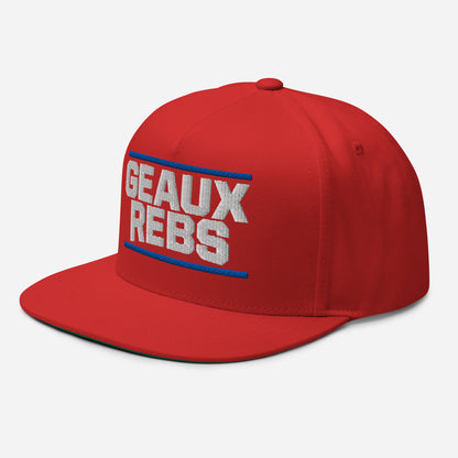 Ole Miss Football Geaux Rebs flat bill snapback hat for Rebels fans