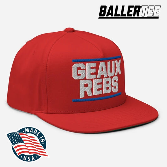 Ole Miss Football Geaux Rebs flat bill snapback hat for Rebels fans