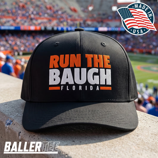 Run The Baugh Embroidered Snapback Hat in Black – Florida Gators Fan 5-Panel Cap
