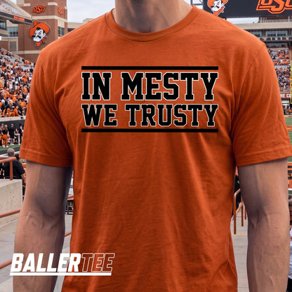 Drew Mestemaker Oklahoma State Cowboys In Mesty We Trusty T-Shirt – BallerTee