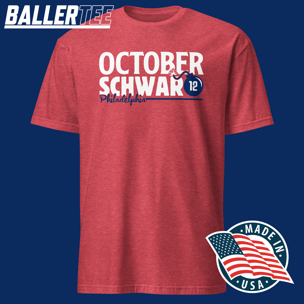Philadelphia October Schwarbombs baseball T-shirt inspired by Kyle Schwarber”