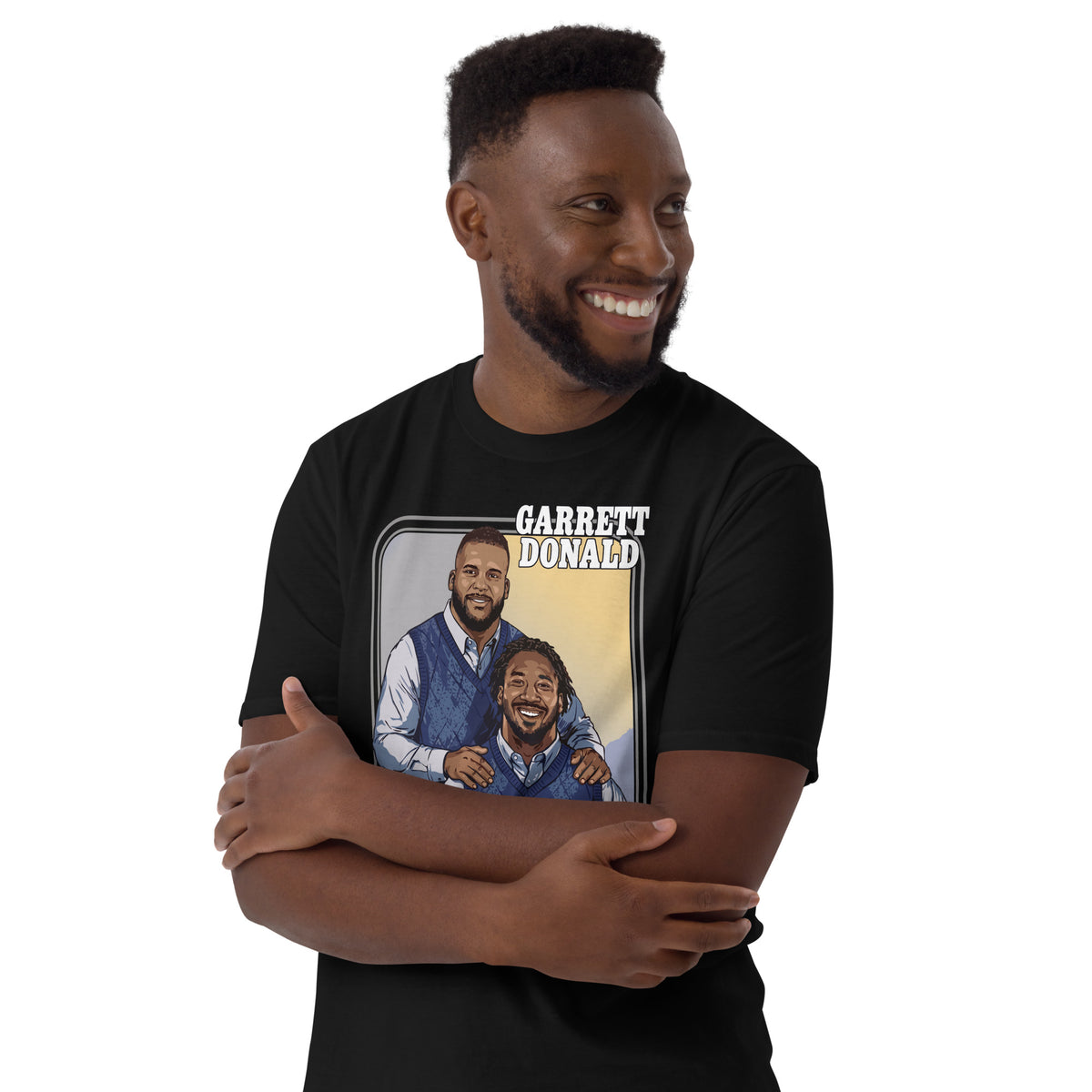 Black unisex t-shirt with Garrett Donald Step Brothers graphic — LA Rams fan tee by BallerTee
