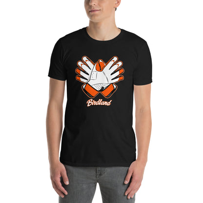 BallerTee Baltimore Baseball Birdland graphic t-shirt, black, front view