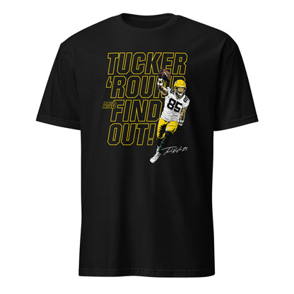 Tucker Kraft Green Bay Packers graphic t-shirt in black, unisex fan tee