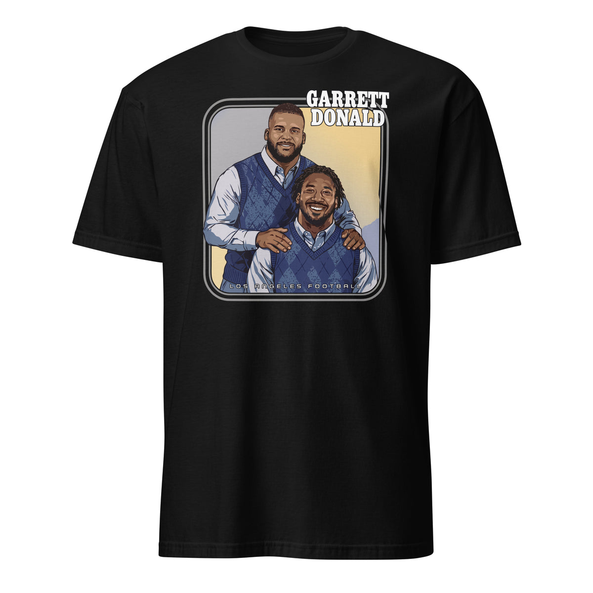 Black unisex t-shirt with Garrett Donald Step Brothers graphic — LA Rams fan tee by BallerTee
