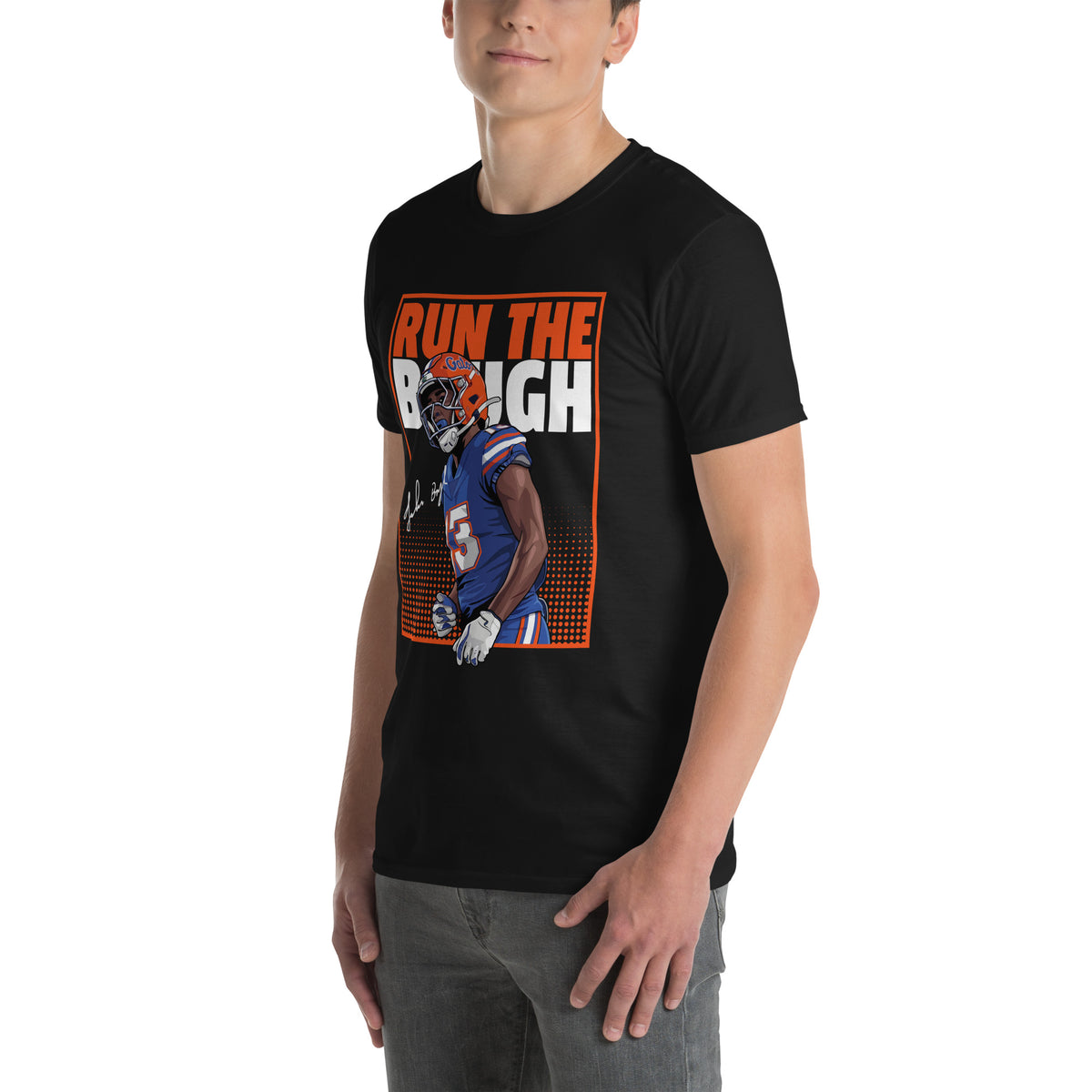 Run The Baugh Graphic Football T-Shirt in Black – Jadan Baugh Florida Gators Fan Tee
