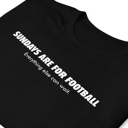 BallerTee Sundays Are For Football graphic t-shirt, black, front view
