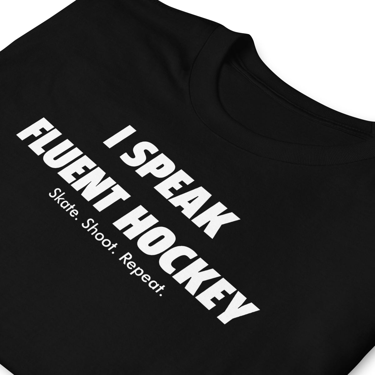 BallerTee I Speak Fluent Hockey graphic t-shirt, black