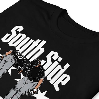 Black Chicago Baseball South Side graphic t-shirt featuring Vargas and Murakami with Chicago stars and bold gothic lettering