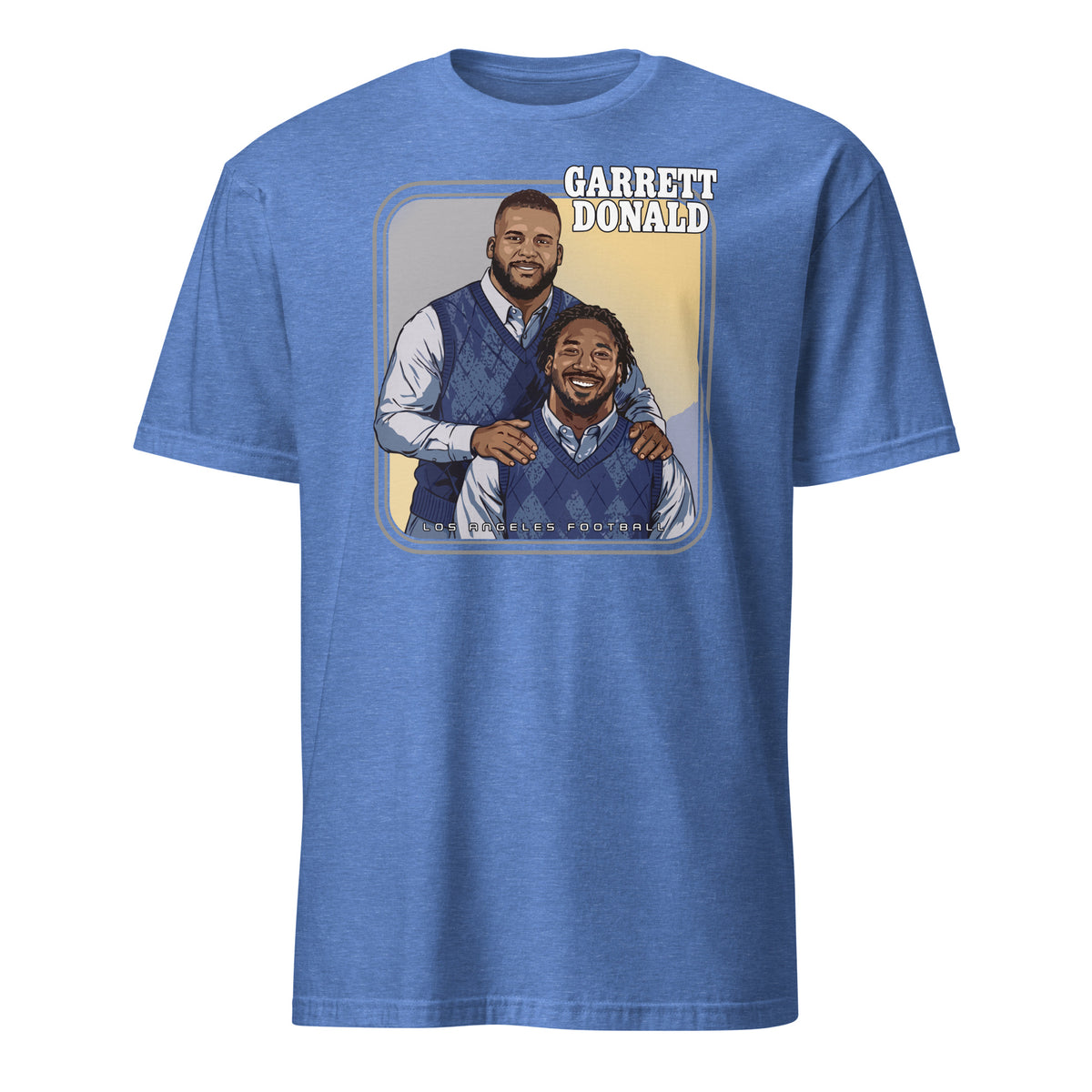 Heather Royal Blue unisex t-shirt with Garrett Donald Step Brothers graphic — LA Rams fan tee by BallerTee
