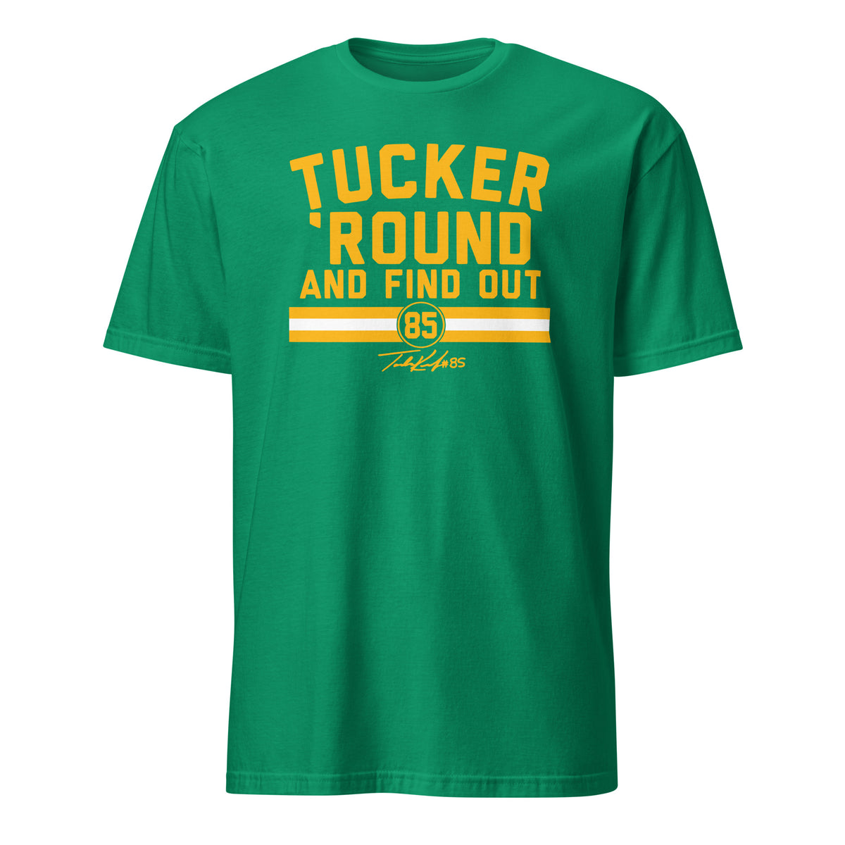 Tucker Kraft Green Bay Packers graphic t-shirt in kelly green, unisex fit