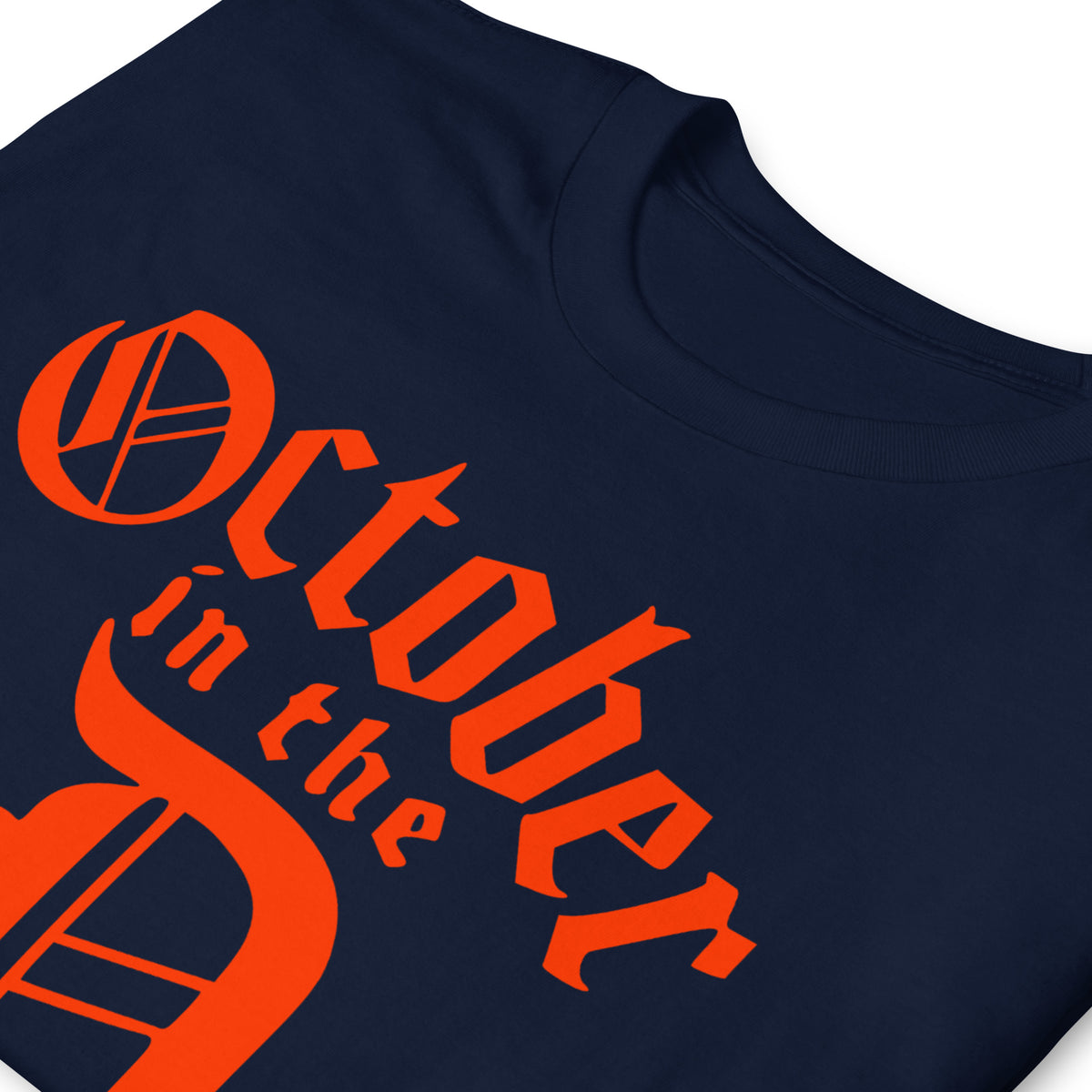 Red October Detroit Tigers baseball unisex t-shirt in navy — postseason fan graphic tee by BallerTee