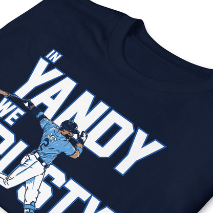 Andy Diaz Tampa Bay Rays graphic t-shirt, navy unisex tee with baseball design
