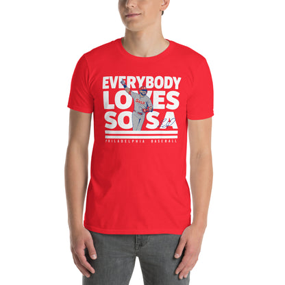 Edmundo Sosa Philadelphia Phillies baseball unisex t-shirt in red — Everybody Loves Sosa graphic tee by BallerTee