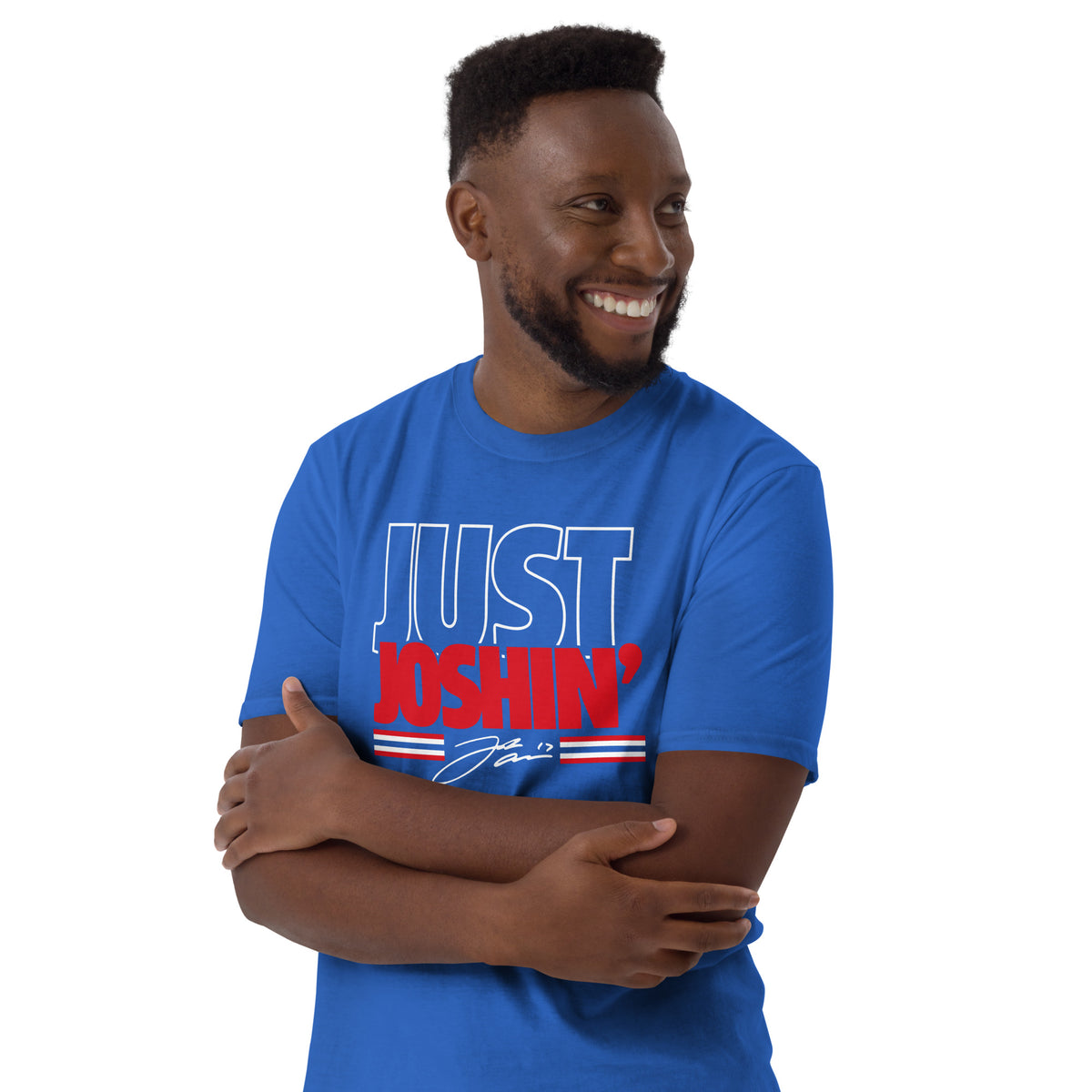Blue Just Joshin' Buffalo T-shirt for Josh Allen and Buffalo Bills fans