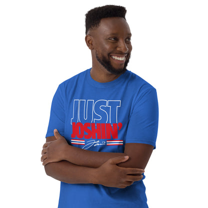 Blue Just Joshin' Buffalo T-shirt for Josh Allen and Buffalo Bills fans
