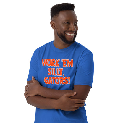 Work ’Em Silly Florida Gators football T-shirt with bold game-day graphic for fans