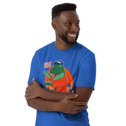 Royal blue Chomp Chomp Florida Gators football graphic T-shirt, front view