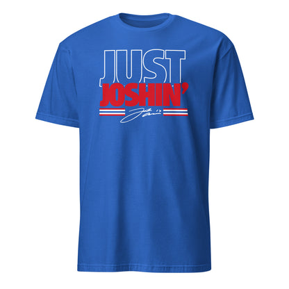 Blue Just Joshin' Buffalo T-shirt for Josh Allen and Buffalo Bills fans