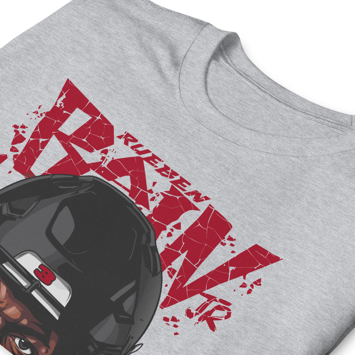 Rueben Bain Jr. mask graphic Tampa Bay football T-shirt.
