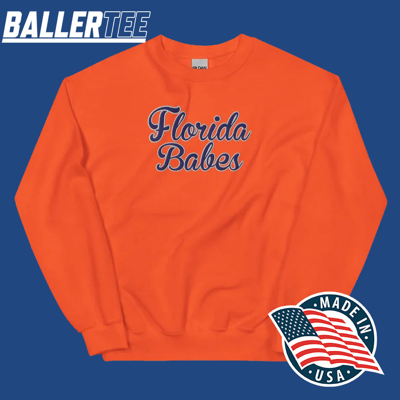 Florida Gators Babes women’s sweatshirt in orange, front view

