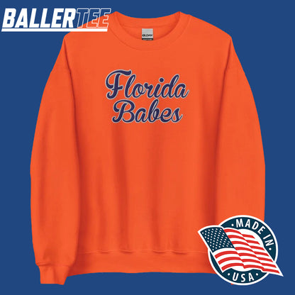Florida Gators Babes women’s sweatshirt in orange, front view

