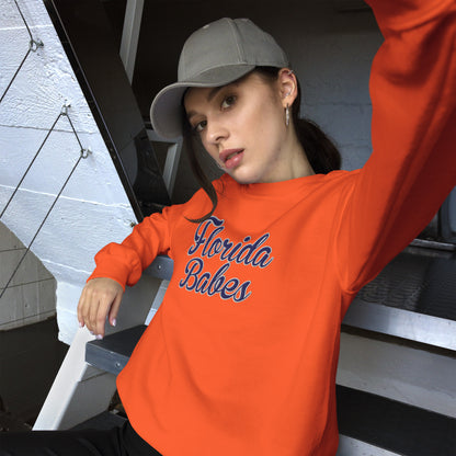 Florida Gators Babes women’s sweatshirt in orange, front view

